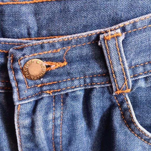 Vintage Mens Disco Jeans 30x27 70's BOOTCUT EMBROIDERED POCKET RAYON BLEND JEANS - Picture 4 of 8